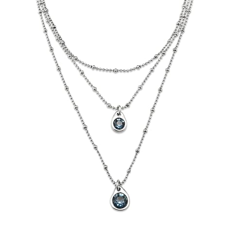 Pendentif triple chaîne UNO de 50 d'exception plaqué argent sterling