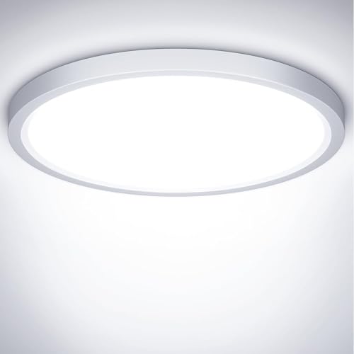 Tyreses Plafon LED Techo, 18W 1800LM Lámpara de techo ultrafina, 3000K/4000K/6500K, moderna IP44 Plafones para Techo para salón, baño, dormitorio, cocina, pasillo, Ø22CM