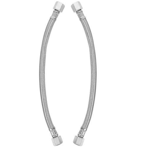 FRCOLOR 2 Pièces Tuyau d'Échappement Haute Pression en Fil d'Acier pour Compresseur d'Air Silencieux sans Huile 280 MM Double Embout Accessoires et Pièces Détachées pour Compresseur