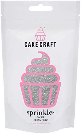 Cake Craft Sprinkles White Sparkle Sugar 3.53 Ounces