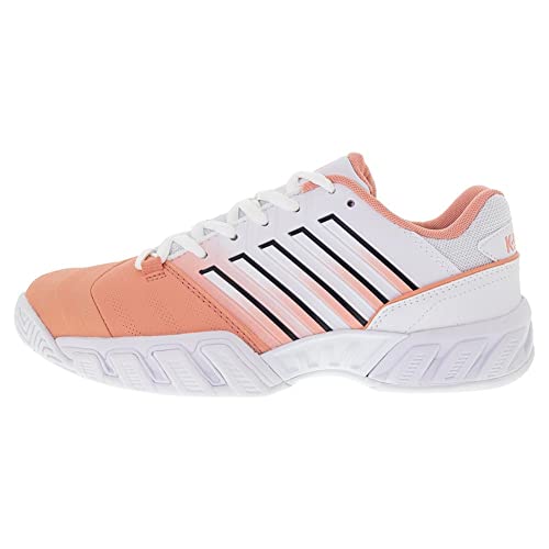 K-Swiss Tênis feminino Bigshot Light 4, Âmbar pêssego/Branco/Asfalto, 9.5