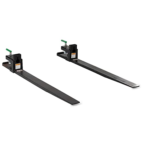 Titan Attachments Heavy-Duty 47" Clamp-on Pallet Forks, Rated 6,000 LB, Loader or Skid Steer, Easy to Install