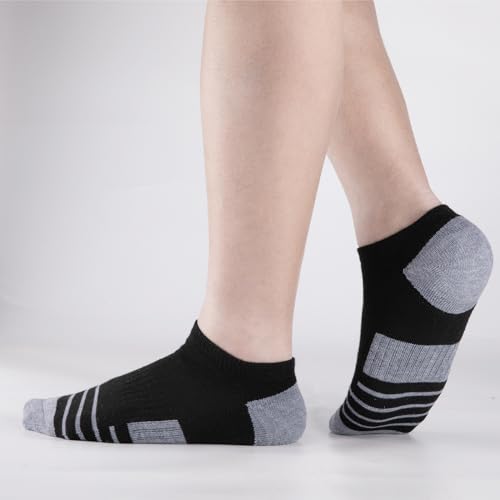 COOVAN 12 Pack Mens Socks Black Ankle Low Cut Comfort Breathable Casual Cushion Socks（12 Pairs ）4