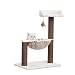 Catry, Cat Tree Hammock Bed with Natural Sisal Scratching Posts and Teasing Feather for Kitten - 19x13x28 in