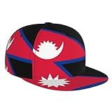dngser berretto da baseball alla moda traspirante con stampa bandiera del nepal, unisex, regolabile, perfetto per viaggi, attività all'aperto, sport, nero, nero, taglia unica