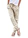 Produktbild ORANDESIGNE Damen Leinenhose 7/8 Länge Leichte Sommerhose Strandhose Weich Bequem Loose Einfarbig Freizeithose Jogginghose Haremshose Mit Kordelzug Beige Medium