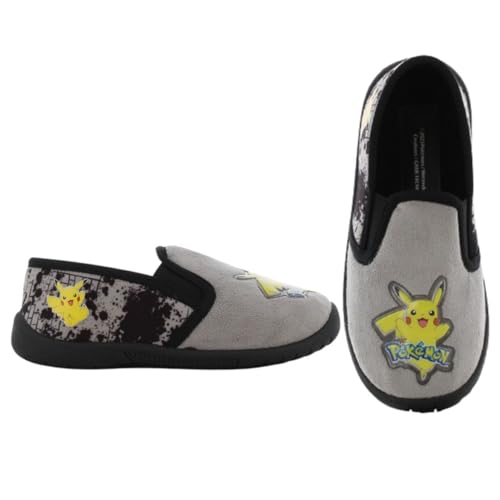 Leomil Pokémon Chaussons Boys Pantoufles Enfants 29, Idéal pour la maison et la Maternelle, Gris