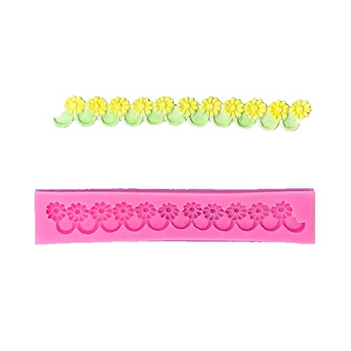 Moldes de silicona para bordes de tartas, estilo floral, molde de silicona para fondant, marco europeo, herramientas de decoración de pasteles, tapete de encaje de flores en relieve