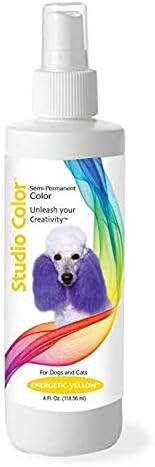 MPP Pet Hair Dye Dog Cat Coat Semi Permanant Grooming Spray 4oz Choose from 7 Colors (Energetic Yellow)