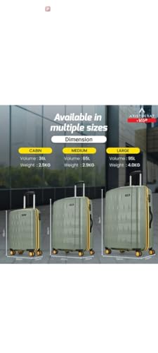 Image of Aristocrat VIP Medium Hard Shell Trolley Suitcase, Sage Green with Gold Accents, Spacious Interior, Combination Lock, Smart Storage, Elastic Straps, Polycarbonate (PC)