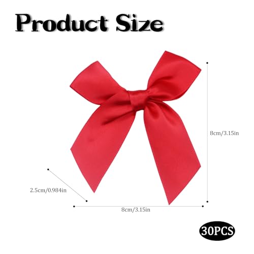 30Pcs Red Mini Self Adhesive Bows, Satin Ribbon Bows for Valentine's Gift, Ribbon Bowknot for DIY Craft, Scrapbooking, Wedding, Gift Wrapping, Valentine's Day Decoration - Image 2
