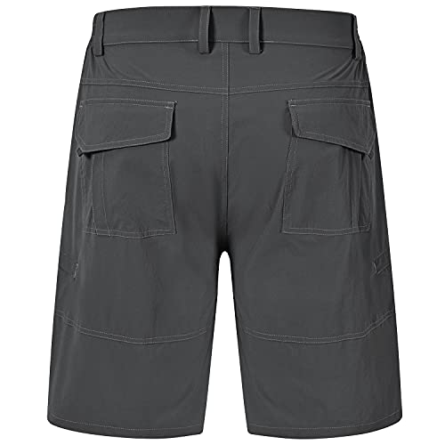 Tbmpoy Men's Stretch Cargo Hiking Shorts Quick Dry Casual Work Shorts For Men With Zip Pockets Camping Travel Dark Grey 36 #TOP6