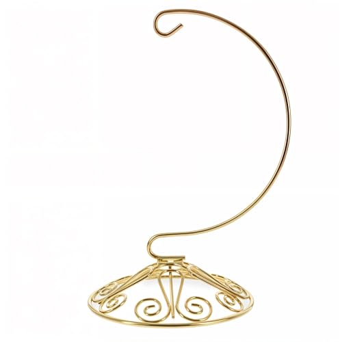 Soporte curvado de alambre para colgar adornos con base estable de mesa 17,8cm 2