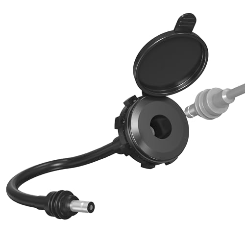 JacEnergy RV Waterproof Pass Through Wall Socket for Starlink Mini, Recessed Mount DC 5.5 x 2.1 Female Power Bulkhead Connector Outlet Plug Port for Trolling Motor Power Motorhome Boat Battery Box