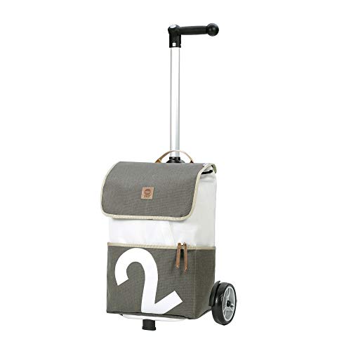 ANDERSEN Einkaufstrolley - Shopper 360° Mole 2 41 L Einkaufsroller, Segelstoff, upcycling, Aluminium, Griff ergonomisch, höhenverstellbar, Kugellagerrad