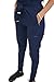FUBU Women's Slim Fit High Waisted Belted Jogger Scrub Pant Medical Nursing Uniform-Navy-X-Large