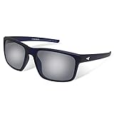 KastKing Toccoa Polarized Sport Sunglasses for Men and Women, Matte Midnight Blue Crystal Frame, Smoke Base White Steel Mirror