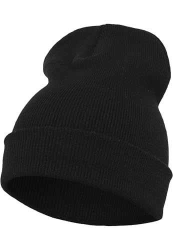 Flexfit Heavyweight Long Beanie One Size Bonnet Unisex-Adult Noir, Taille Unique
