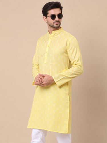Image of Jompers Men's Cotton Floral Printed Kurtas