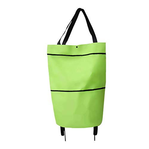 Yeefant Protable Shopping Trolley Bag With Wheels Foldable Cart Rolling Grocery Handbag Collapsible Trolley Bag Folding Shopping Bag Shopping Cart Reusable Shopping Bag Lightweight Grocery Trolley Bag