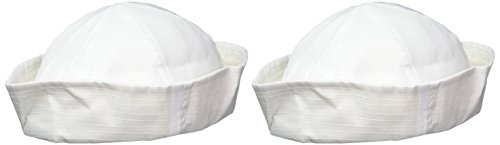 Rhode Island Novelty - White Sailor Hat, Made of Cotton, One Size Fits Most, 21 Inch Circumference (2-Pack)