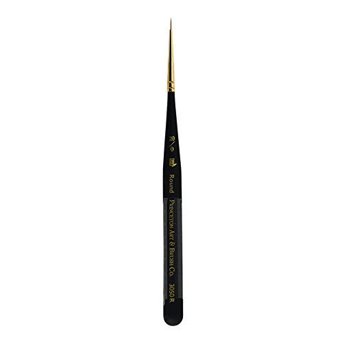 Image of Princeton Mini-Detailer Round Brush, Synthetic, Short Handle, Size 20 /0 inch, 1 Count
