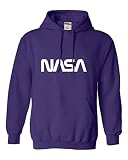 Go All Out - Sudadera con capucha para adulto con logotipo de la NASA - Morado - XX-Large