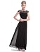 Ever Pretty Women's Cap Sleeve Lace Neckline Ruched Bust Evening Gown 09993