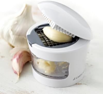 Lakeland Garlic Cutter, Interchangeable Stainless Steel Blades, Diameter 8 cm