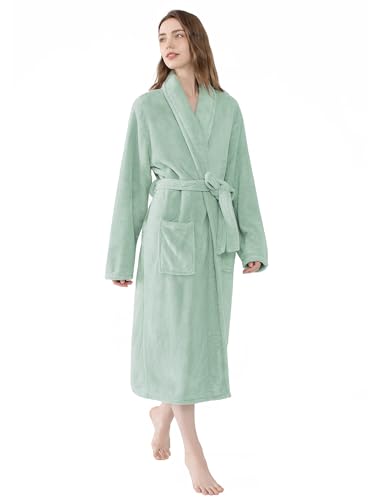 Image of Soft Robe For Women,Warm Plush Bath Robes Female,Spa Towel After Shower Lightweight Long Bathrobe