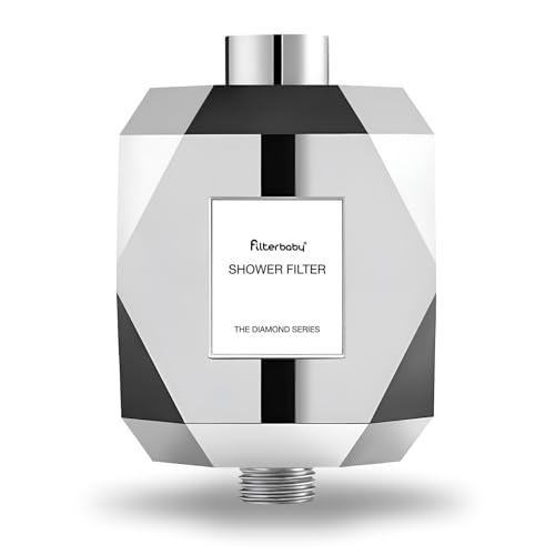 Filterbaby Diamond Shower Filter, IAPMO Certified to NSF177 Standard,Expert Developed Filter for Skin&Hair,Lab Tested to Reduce up to 99%Chlorine,Chloramine&Impurities,Eco Friendly Long Lasting,Chrome