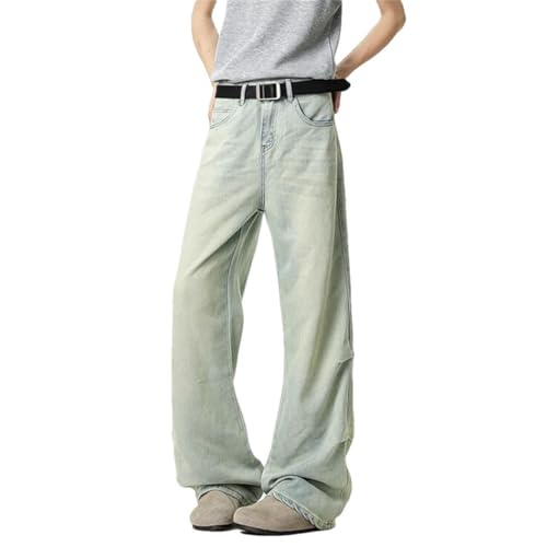 Men's Relaxed Logger Jeans, Vintage Fashion, Casual Light Color Washed Loose Cargo Denim Pants