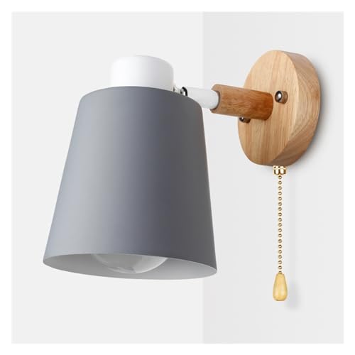 Applique avec interrupteur E27 et tête orientable lampe de chevet moderne grise