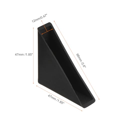 Image of uxcell 8Pcs Plastic Corner Protectors 12x66mm Triangle Shape Glass Corner Guards Cushion for Corner Protection of Glass, Mirror, Tile, Black