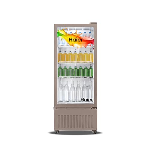 Image of Haier HVC 305 GT5, 5 Star, Touch LED Visi Cooler Glass Door, Adjustable Shelves, Single Door Commercial Refrigerator (285 L, White)