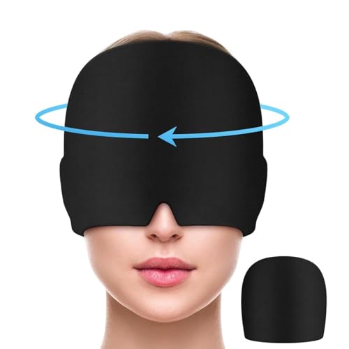 Image of Migraine Relief Cap Migraines | Hot & Cold Therapy Headache Cap for Migraine | Thermax Gel Ice Head Wrap for Instant Comfort & Relaxation | Reusable Migraine Cap for Men & Women (Black)