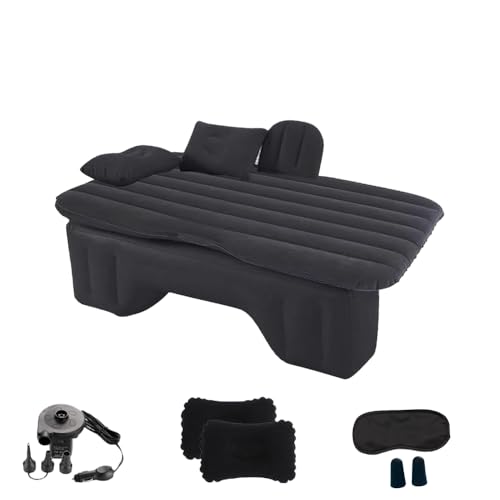 Geterral Auto-Matratze,Auto-Luftmatratze mit Augenmaske, Ohrstöpseln, 2 schwarzen Kissen und Luftpumpe,