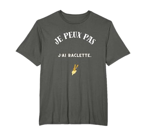 RED T-Shirt JE PEUX PAS J'AI RACLETTE - Unisex-Adultes - Francophones, food enthusiasts, socializers, all genders - Manche courte - T-shirt - Noir - S - Cuisine - Raclette