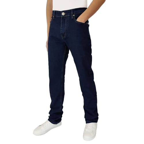 Jeans Uomo 5 Tasche Denim Regular Fit Gamba Dritta Elasticizzato