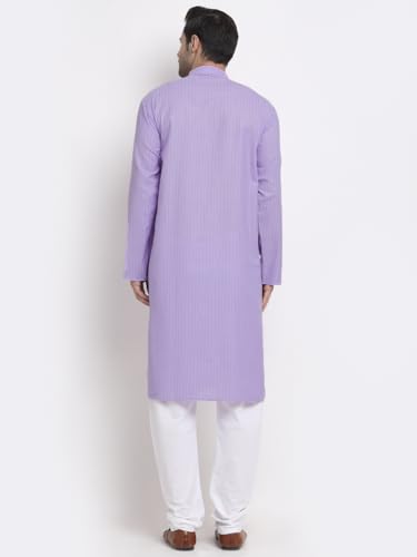 Image of KRAFT INDIA Men Cotton Striped Kurta Pyjama Set