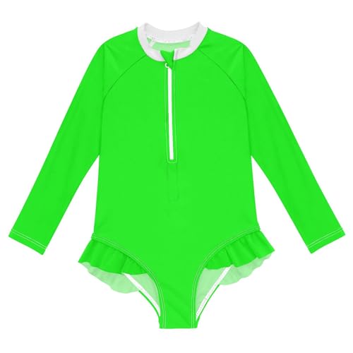 Baby Girl Bathing Suit Long Sleeve UPF 50+ One Piece Toddler Swimsuit