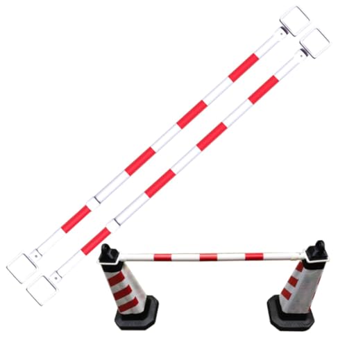 Genérico Barrera Extensible de Conos de Seguridad para tráfico: Ligera, de 1,2 a 2 Metros (4 a 6,6 pies), Reflectante, Incluye 2 Conos Rojos y Blancos para un Control eficaz de multitudes, Ideal para