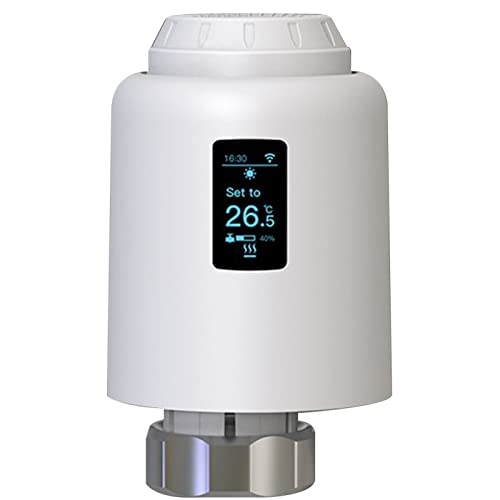 FINECRPPER Smart Heizkörperthermostat, Thermostat Heizung Digital, WiFi TRV604 Thermostat, Programmierbar Heizungsthermostat Tuya Heizkörper kein Gateway Erforderlich Cover