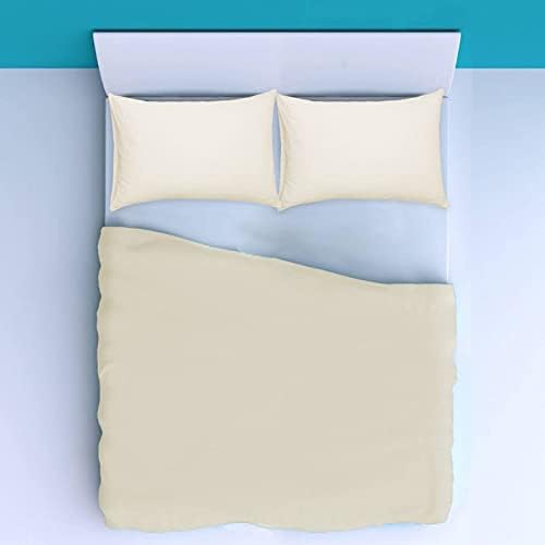 Collections 400 Thread Count 100% Cotton Ultra Soft 4 Piece Sheet Set 16" Deep Pocket Premium Quality Bedding Set Queen Size Ivory Color