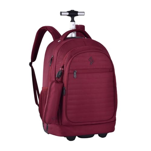 Mochila Vinho Com Haste Rodinha Versátil Com Compartimento Laptop