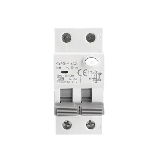 Disjoncteur 30 mA différentiel GYR9NM 2P 6KA 32A pour circuit cuisine