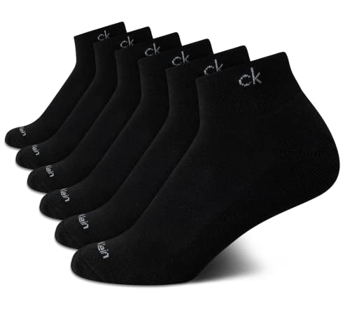 Image of Calvin Klein Quarter Socks for Women - 6 Pack Cushioned Ankle Socks - Quarter Cut, Breathable, Lightweight, Athletic Design