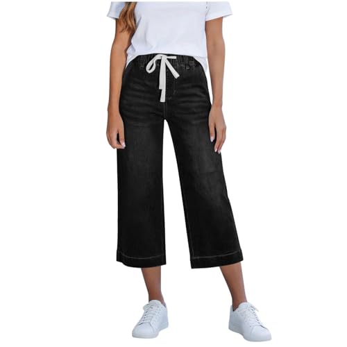Jean stretch à enfiler coupe capri tendance pour vos sorties et loisirs