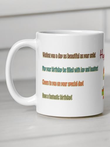 Image of Better Gift Flowers Happy Birthday with Message Mug, Round Shaped Multicolor Themed Coffee Mugs, Mug for Gifting, Gifting Items for Family, Friends & Closed Ones