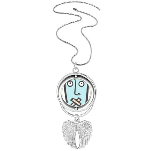 Collier pendentif ailes d'ange rotatif pour sublimer vos tenues de soirée